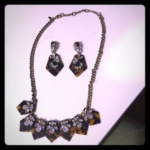 Tortoise statement necklace and earrings